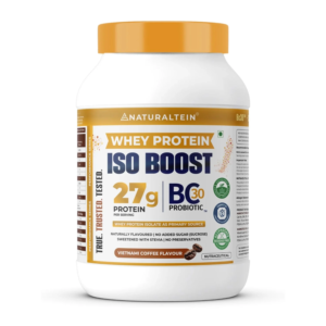 Naturaltein Whey Protein ISO BOOST - 1 Kg (2.2 Lb), Vietnami Coffee