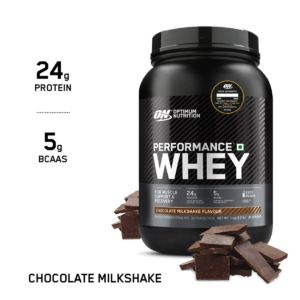 Optimum Nutrition (ON) Performance Whey Protein Powder - 1 Kg (2.2 Lb), Chocolate Milkshake-Jar