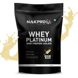 Nakpro Platinum 100% Whey Protein Isolate Supplement Powder - 1 Kg (2.2 Lb), Malai Kulfi