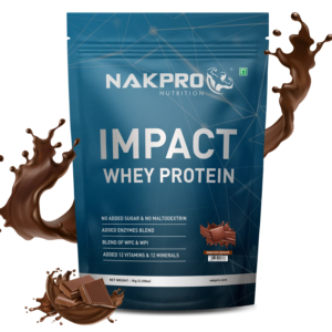 Nakpro Impact Whey Protein - 1 Kg (2.2 Lb), Double Rich Chocolate