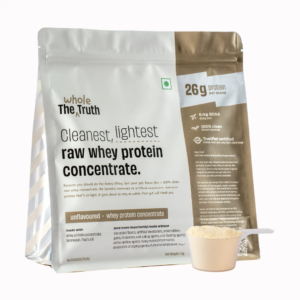 The Whole Truth Whey Protein Concentrate - 1 Kg (2.2 Lb), Unflavoured