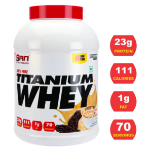 SAN 100% Pure Titanium Whey - 2.1 Kg (4.6 Lb), Cappuccino Cream