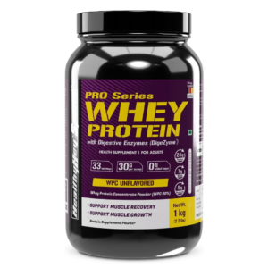 HealthyHey Nutrition Sports Pro Series Whey Protein with Digestive Enzymes - 1 Kg (2.2 Lb), Wpc Unflavoured...