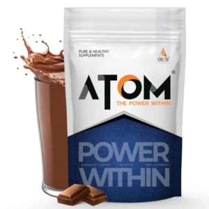 AS-IT-IS ATOM PWR Raw Whey Protein with Enzyme - 1 Kg (2.2 Lb), Double Rich Chocolate
