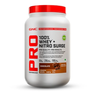 GNC Pro Performance 100% Whey Nitro Surge - 907 gm (1.99 Lb), Chocolate