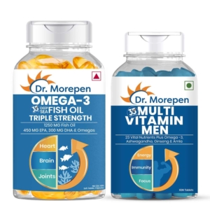Dr. Morepen MultiVitamin Men (60 Softgel) + Omega 3 Triple Strength Fish Oil (60 Softgel) - Combo