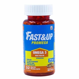 Fast&Up Promega - 1250mg Omega 3 with High EPA:DHA Burpless Fish Oil - 60 Softgels