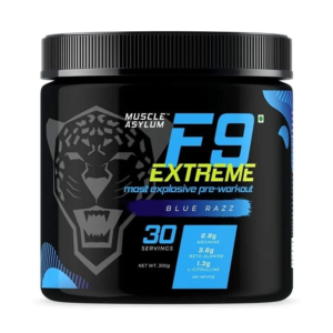 Muscle Asylum F9 Extreme Pre-Workout - Blue Razz, 30 Servings