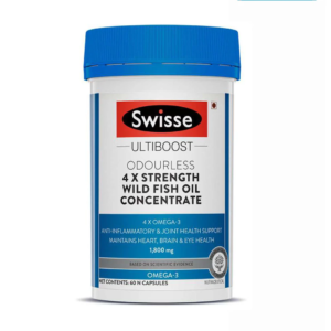 Swisse Ultiboost Odourless 4X Strength Wild Fish Oil Supplement - 60 Tabs